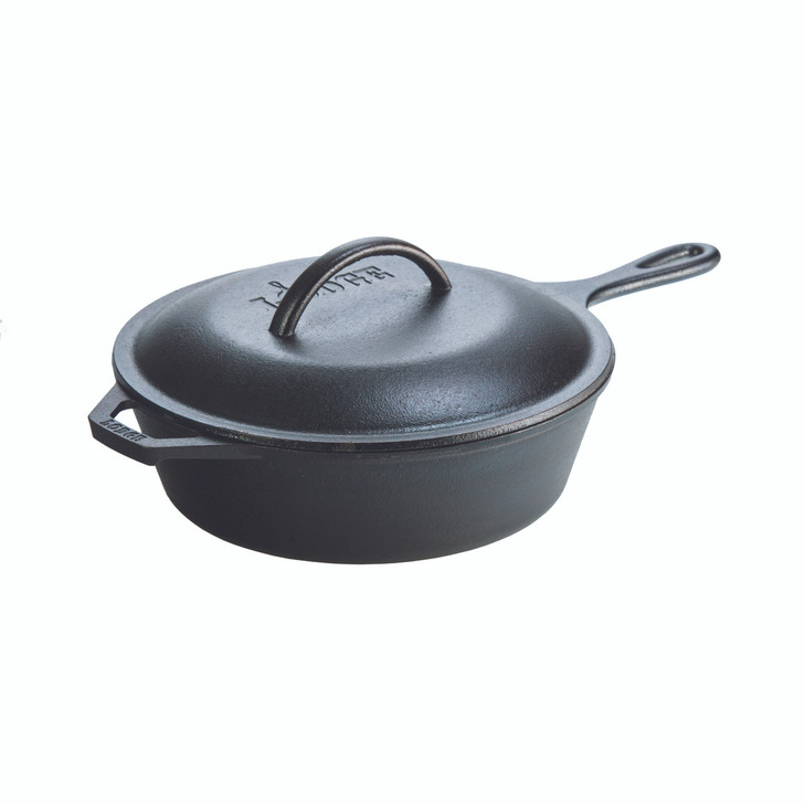 3.2 Quart Cast Iron Covered Deep Skillet