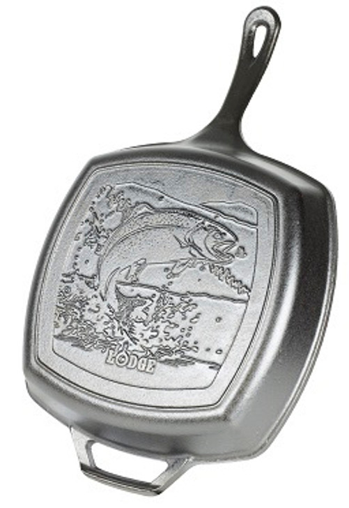 Wildlife Series 10.5 Inch Square Cast Iron Fish Grill Pan